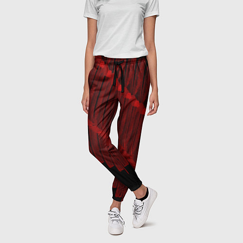 Женские брюки Красный маркер / 3D-принт – фото 3