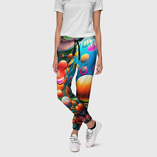 Женские брюки Абстрактные космические шары / 3D-принт – фото 3