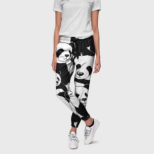 Женские брюки С пандами паттерн / 3D-принт – фото 3