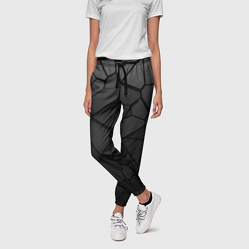 Женские брюки Черные стальные плиты / 3D-принт – фото 3