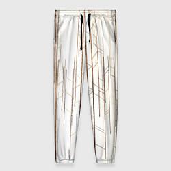 Брюки женские Абстрактные линии на светлом фоне, цвет: 3D-принт