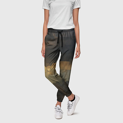 Женские брюки Природное отражение в стеклянной абстракции / 3D-принт – фото 3