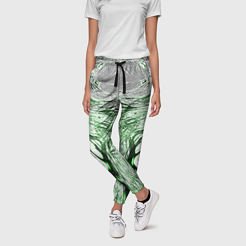 Женские брюки Зеленый узор / 3D-принт – фото 3