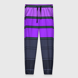 Брюки женские Полосатый узор в серых и фиолетовых тонах, цвет: 3D-принт