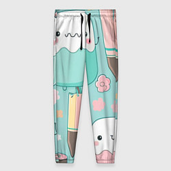 Брюки женские Милые предметы с лицами, цвет: 3D-принт