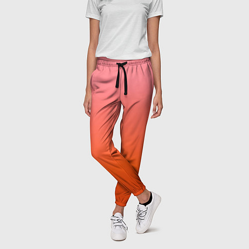 Женские брюки Оранжево-розовый градиент / 3D-принт – фото 3