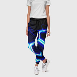 Брюки женские Neon abstraction plates storm, цвет: 3D-принт — фото 2