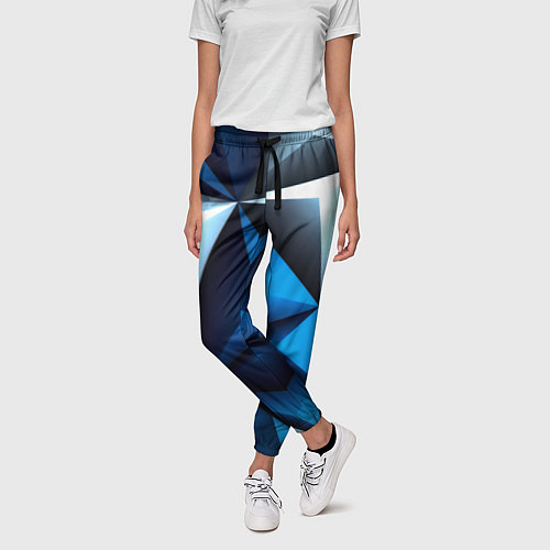 Женские брюки Абстрактные грани текстура / 3D-принт – фото 3