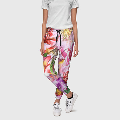 Женские брюки Цветочный рай / 3D-принт – фото 3