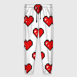 Брюки женские Сердца в стиле пиксель-арт, цвет: 3D-принт