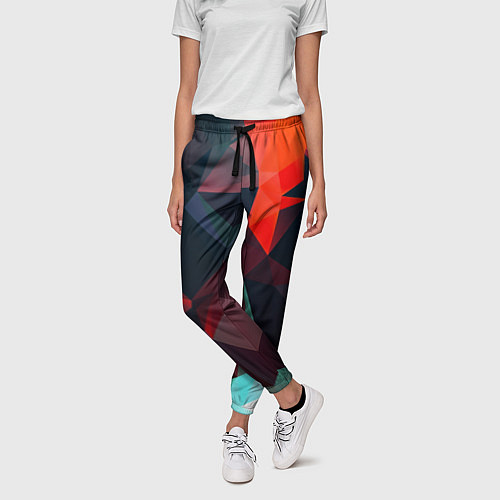 Женские брюки Абстрактное стекло осколки / 3D-принт – фото 3