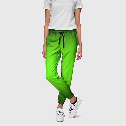 Женские брюки Кислотный зеленый с градиентом / 3D-принт – фото 3