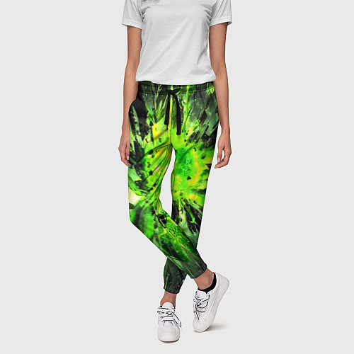 Женские брюки Fractal green explosion / 3D-принт – фото 3