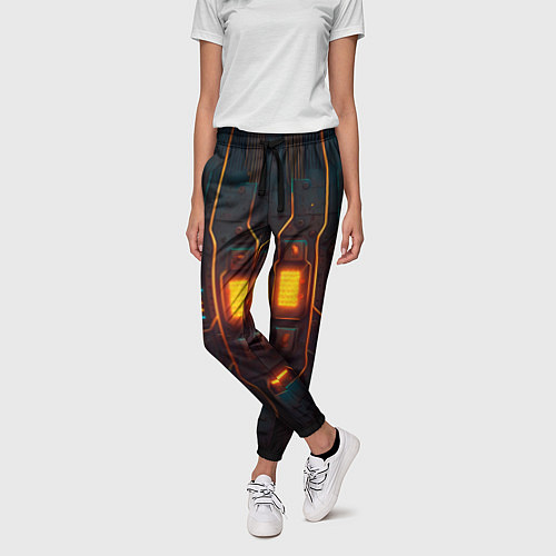 Женские брюки Паттерн в стиле киберпанк / 3D-принт – фото 3