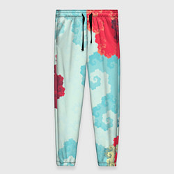 Женские брюки Пиксельный цветочный паттерн