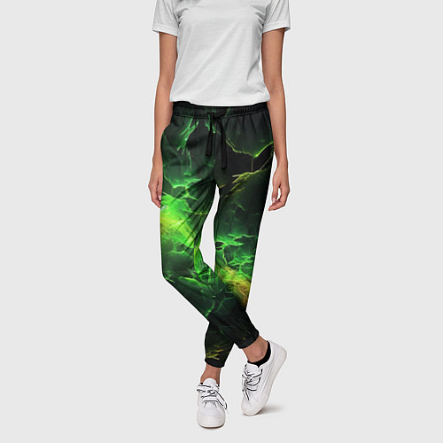 Женские брюки Зеленая молния / 3D-принт – фото 3