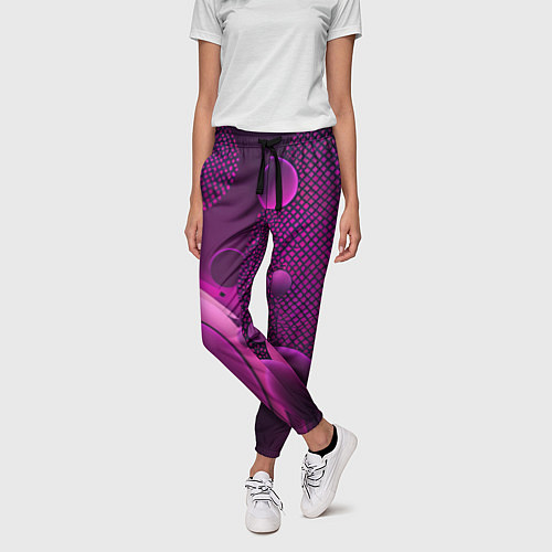 Женские брюки Фиолетовые шары / 3D-принт – фото 3