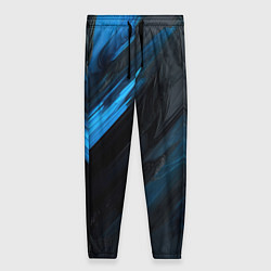 Женские брюки Синяя краска на черном фоне