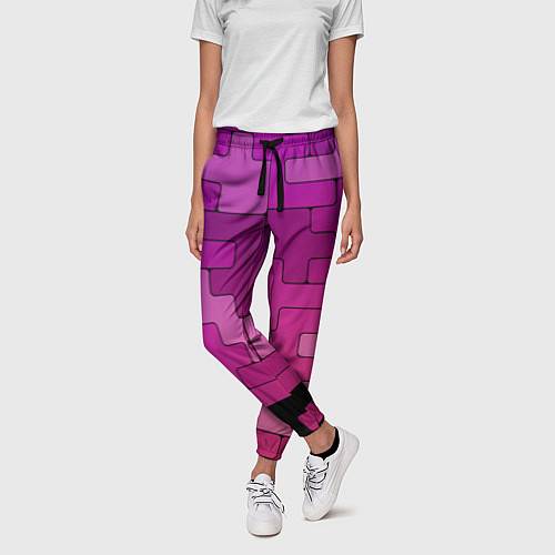 Женские брюки Фиолетовые текстуры / 3D-принт – фото 3