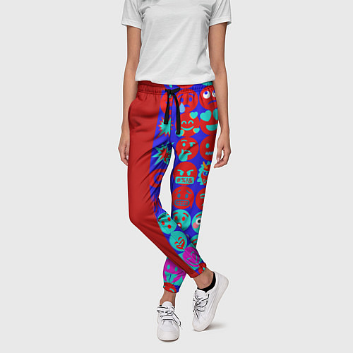 Женские брюки Смайлики для общения / 3D-принт – фото 3