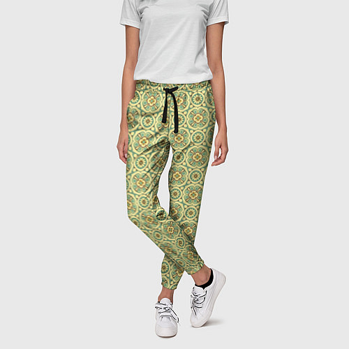 Женские брюки Цветочный орнамент паттерн / 3D-принт – фото 3