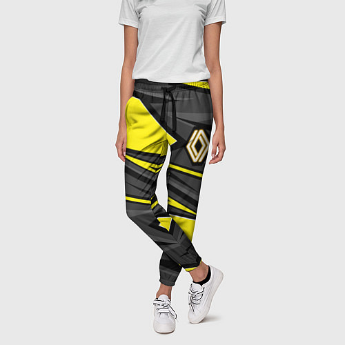 Женские брюки Renault - желтый / 3D-принт – фото 3