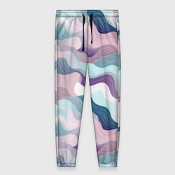 Женские брюки Абстрактные волны разноцветные