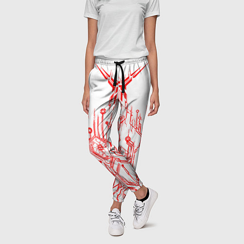 Женские брюки Киберпанк-red / 3D-принт – фото 3