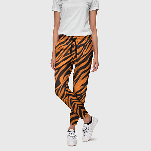 Женские брюки Полоски тигра - tiger / 3D-принт – фото 3