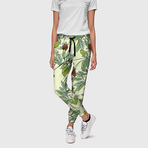 Женские брюки Зелененькие листья / 3D-принт – фото 3