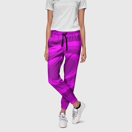 Женские брюки Розовые овалы / 3D-принт – фото 3