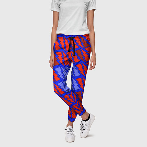 Женские брюки Ретро молнии красно-синие / 3D-принт – фото 3