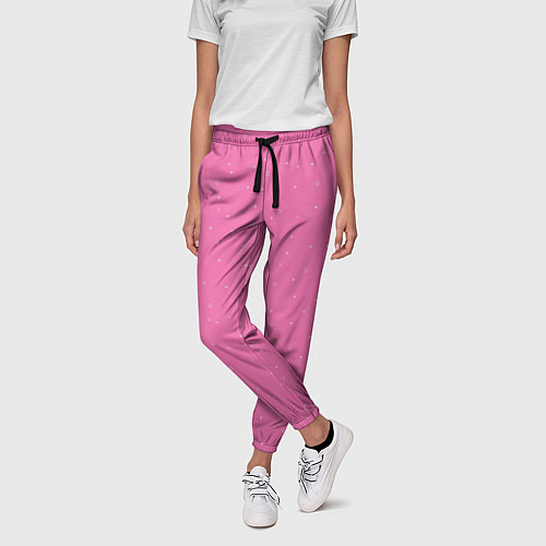 Женские брюки Нежный розовый кружочки / 3D-принт – фото 3