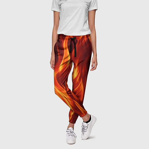 Женские брюки Пламя огня / 3D-принт – фото 3