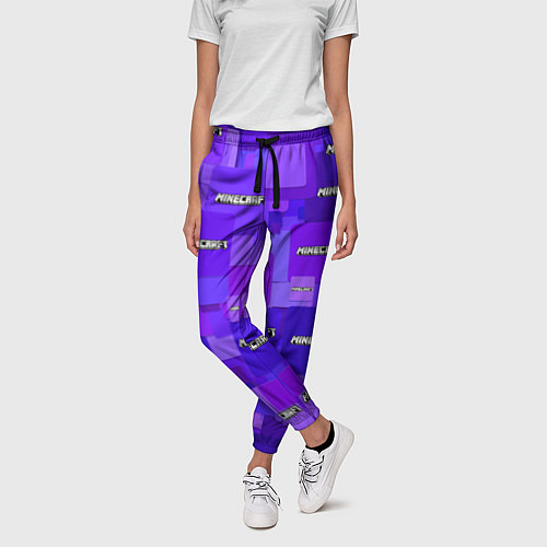 Женские брюки Minecraft pattern logo / 3D-принт – фото 3