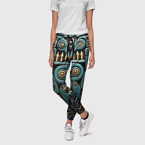 Женские брюки Рисунок в египетском стиле / 3D-принт – фото 3