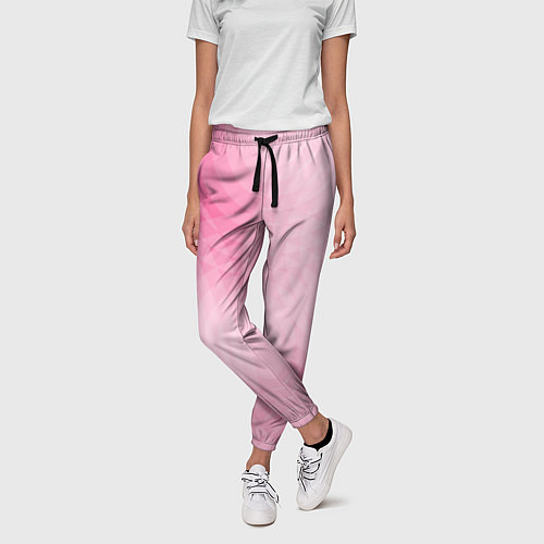 Женские брюки Абстракция с розовыми кругами / 3D-принт – фото 3