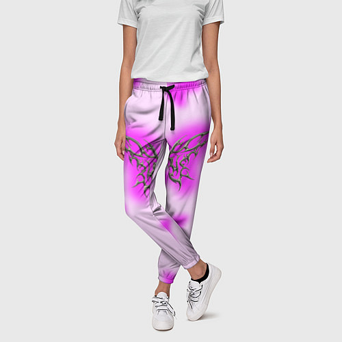 Женские брюки Y2K purple butterfly / 3D-принт – фото 3