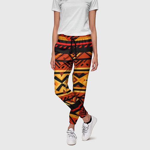 Женские брюки Узор в этническом стиле масаев / 3D-принт – фото 3