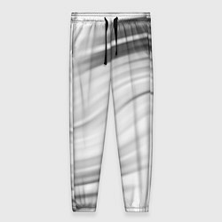 Женские брюки Бело-серый абстрактный узор дымчатый