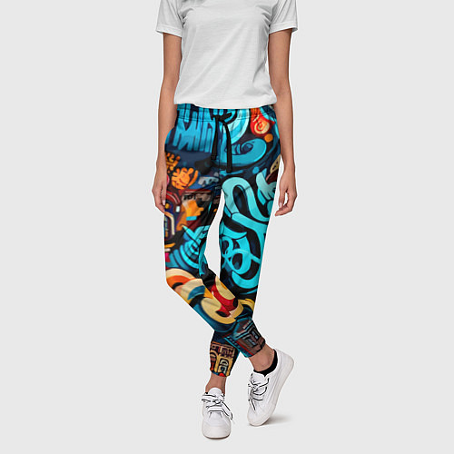 Женские брюки Abstract graffiti - ai art / 3D-принт – фото 3