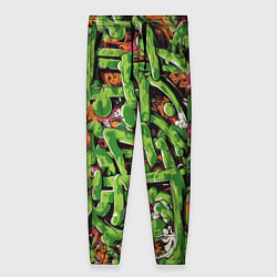 Женские брюки Оранжево-зелёное граффити