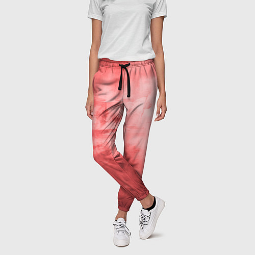 Женские брюки Красный гранж / 3D-принт – фото 3