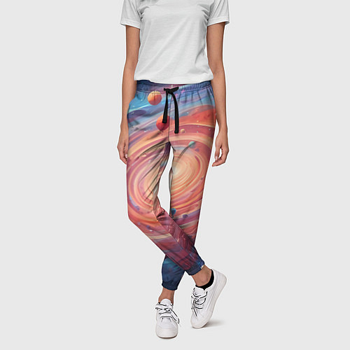 Женские брюки Галактика в спирали / 3D-принт – фото 3