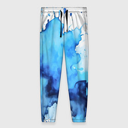Женские брюки Синяя акварельная абстракция