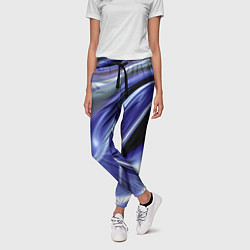 Брюки женские Синяя вязкая абстракция, цвет: 3D-принт — фото 2