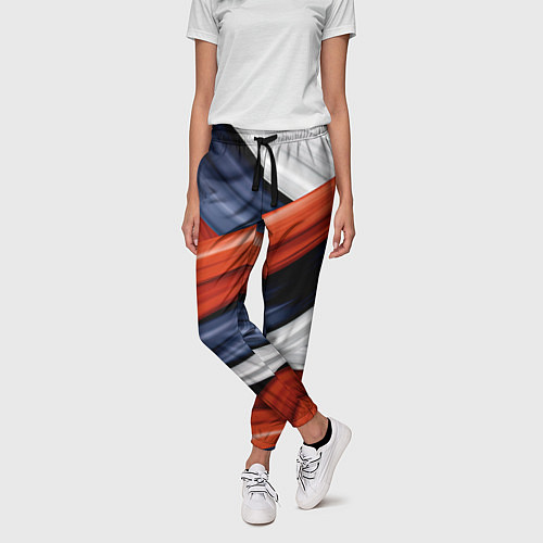 Женские брюки Триколор из абстракции / 3D-принт – фото 3