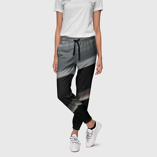 Женские брюки Black grey abstract / 3D-принт – фото 3