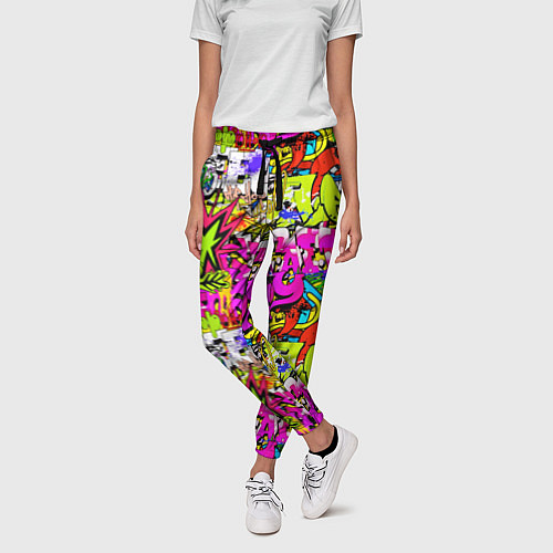 Женские брюки Цветное граффити / 3D-принт – фото 3