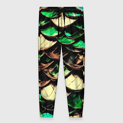 Брюки женские Чешуя зеленого дракона, цвет: 3D-принт